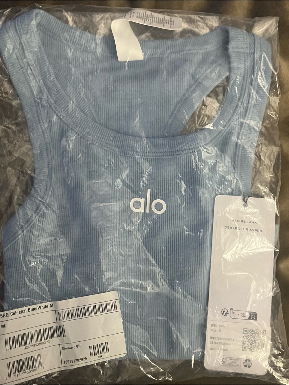 ALO Celestial Blue Aspire Ribbed Tank Top - Picture 3 of 6